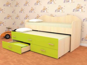 Кровать детская Нимфа двухместная 2.0 Венге/Дуб молочный в Куйбышеве - kujbyshev.katalogmebeli.com | фото 2