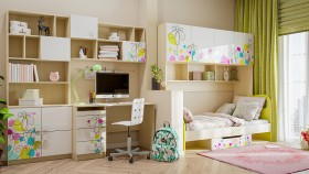 Детская комната Флёр (Белый/корпус Клен) в Куйбышеве - kujbyshev.katalogmebeli.com | фото