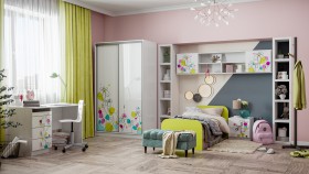 Детская комната Флер (Белый/корпус Выбеленное дерево) в Куйбышеве - kujbyshev.katalogmebeli.com | фото 1