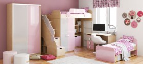 Детская комната Грэйси (Розовый/Серый/корпус Клен) в Куйбышеве - kujbyshev.katalogmebeli.com | фото 5