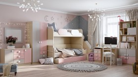 Детская комната Грэйси (Розовый/Серый/корпус Клен) в Куйбышеве - kujbyshev.katalogmebeli.com | фото 12