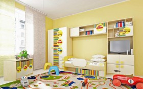 Детская комната Клаксон (Бежевый/корпус Клен) в Куйбышеве - kujbyshev.katalogmebeli.com | фото 2