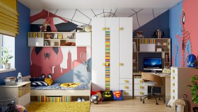Детская комната Клаксон без машинок (Белый/корпус Клен) в Куйбышеве - kujbyshev.katalogmebeli.com | фото