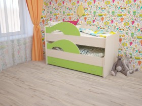 Кровать детская Радуга 1600 Млечный дуб/Венге в Куйбышеве - kujbyshev.katalogmebeli.com