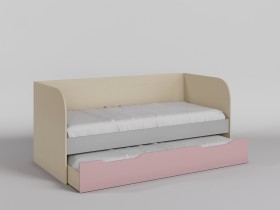 Диван-кровать Грэйси (Розовый/Серый/корпус Клен) в Куйбышеве - kujbyshev.katalogmebeli.com | фото