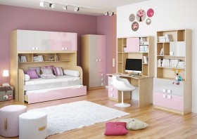 Диван-кровать Грэйси (Розовый/Серый/корпус Клен) в Куйбышеве - kujbyshev.katalogmebeli.com | фото 3