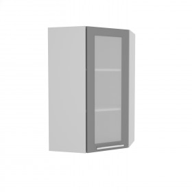 Гарда ВПУС 550 шкаф верхний угловой со стеклом высокий (Серый Эмалит/корпус Серый) в Куйбышеве - kujbyshev.katalogmebeli.com | фото