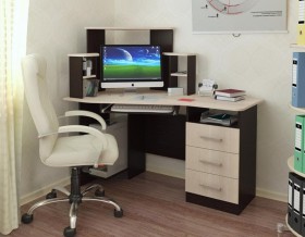 Компьютерный стол Каспер (венге/лоредо) в Куйбышеве - kujbyshev.katalogmebeli.com | фото