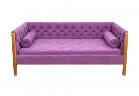 Кровать 180 серии Леди  32 Фиолетовый (подушка валик) в Куйбышеве - kujbyshev.katalogmebeli.com | фото