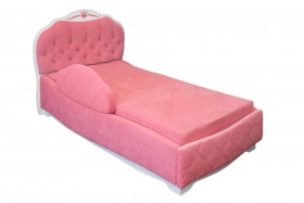 Кровать 190 Гармония Lux 36 Розовый (мягкий бортик) в Куйбышеве - kujbyshev.katalogmebeli.com | фото