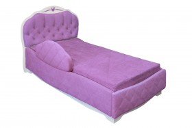 Кровать 190 Гармония Lux 67 Светло-фиолетовый (мягкий бортик) в Куйбышеве - kujbyshev.katalogmebeli.com | фото