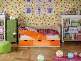 Кровать Бабочки 1,6м (Оранжевый металлик) в Куйбышеве - kujbyshev.katalogmebeli.com | фото