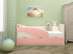 Кровать Бабочки 1,6м (Розовый металлик) в Куйбышеве - kujbyshev.katalogmebeli.com | фото 1