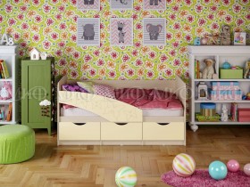 Кровать Бабочки 1,6м (Ваниль матовый) в Куйбышеве - kujbyshev.katalogmebeli.com | фото 1