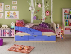 Кровать детская 1,6м Дельфин (Синий металлик) в Куйбышеве - kujbyshev.katalogmebeli.com | фото