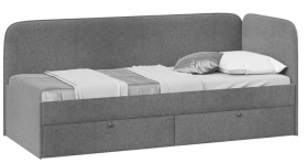 Кровать «Молли» с мягкой обивкой (900) тип 1 (Микровелюр Scandi Graphite 22) в Куйбышеве - kujbyshev.katalogmebeli.com | фото 1