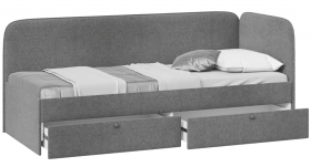 Кровать «Молли» с мягкой обивкой (900) тип 1 (Микровелюр Scandi Graphite 22) в Куйбышеве - kujbyshev.katalogmebeli.com | фото 2