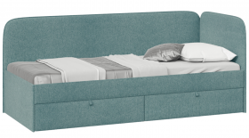 Кровать «Молли» с мягкой обивкой (900) тип 1 (Микровелюр Scandi Indigo 11) в Куйбышеве - kujbyshev.katalogmebeli.com | фото