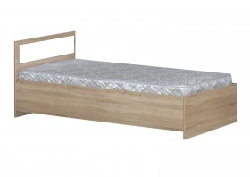 Кровать одинарная 900-2 без матраса (прямые спинки) Дуб Сонома в Куйбышеве - kujbyshev.katalogmebeli.com | фото