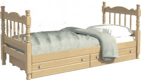 Кровать одинарная Аленка из массива сосны 800*1890 Сосна в Куйбышеве - kujbyshev.katalogmebeli.com | фото