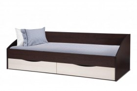 Кровать одинарная "Фея - 3" (симметричная) New (венге / вудлайн кремовый / ДВПО: белый) в Куйбышеве - kujbyshev.katalogmebeli.com | фото