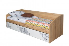 Кровать с 2 ящиками «Оксфорд» (Ривьера/Белый с рисунком) в Куйбышеве - kujbyshev.katalogmebeli.com | фото 3