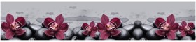 Кухонный фартук КМ 14 Орхидея Цветы Камни в Куйбышеве - kujbyshev.katalogmebeli.com | фото