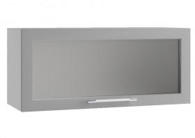 Лофт ПГС 800 шкаф верхний горизонтальный со стеклом (Дуб бурый/корпус Серый) в Куйбышеве - kujbyshev.katalogmebeli.com | фото