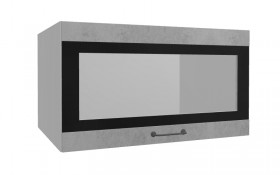 Лофт ВПГСФ 800 шкаф верхний горизонтальный со стеклом высокий с фотопечатью (Бетон светлый/корпус Серый) в Куйбышеве - kujbyshev.katalogmebeli.com | фото