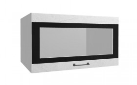 Лофт ВПГСФ 800 шкаф верхний горизонтальный со стеклом высокий с фотопечатью (Штукатурка белая/корпус Серый) в Куйбышеве - kujbyshev.katalogmebeli.com | фото