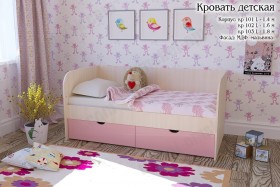 Мальвина Кровать детская 2 ящика 1.8 Розовыйй глянец в Куйбышеве - kujbyshev.katalogmebeli.com | фото