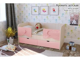 Соня Кровать детская 2 ящика 1.6 Розовый глянец в Куйбышеве - kujbyshev.katalogmebeli.com | фото