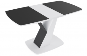Стол обеденный «Гарда» Тип 1 (Белый/Стекло матовое черный графит) в Куйбышеве - kujbyshev.katalogmebeli.com | фото 5