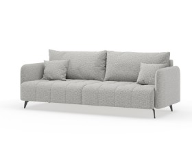 Валериан диван трёхместный прямой Светло-серый, ткань RICO FLEX 108 в Куйбышеве - kujbyshev.katalogmebeli.com | фото 1