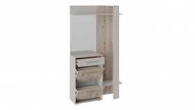 Шкаф для одежды «Нуар» тип 1 Фон серый/Дуб сонома в Куйбышеве - kujbyshev.katalogmebeli.com | фото 3